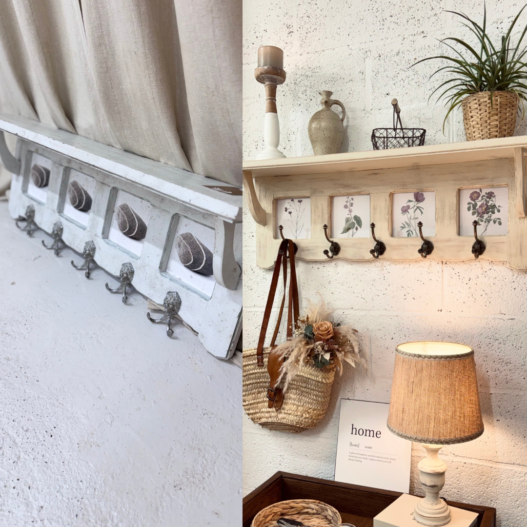 Etagère en bois avant après